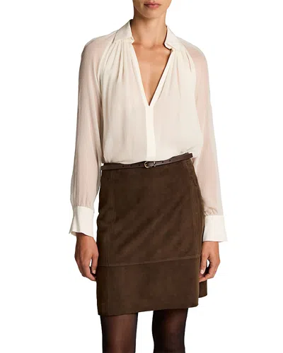 Vince Sheer Gathered Blouse In Neutral