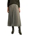 Vince Sheer Houndstooth Pleated Pullonskirt In Gray