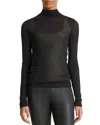Vince Sheer Long Sleeve Top In Black