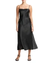 Vince Mixed Media Slipdress In Black