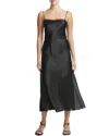 Vince Mixed Media Slipdress In Black
