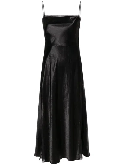 VINCE SHEER-PANELLED SILK SLIP DRESS