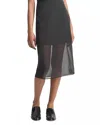 Vince Silk-blend Midi Skirt In Black