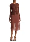 Vince Sheer Slit Pencil Skirt In Multi