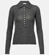 Vince Multi Button Polo Med H Grey In Animal Print