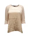 Vince Sheer Sleeve Blouse In Pink Silk In Pink
