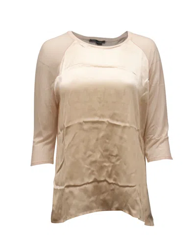 Vince Sheer Sleeve Blouse In Pink Silk