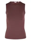 Vince Sleeveless Fitted Top In Braun