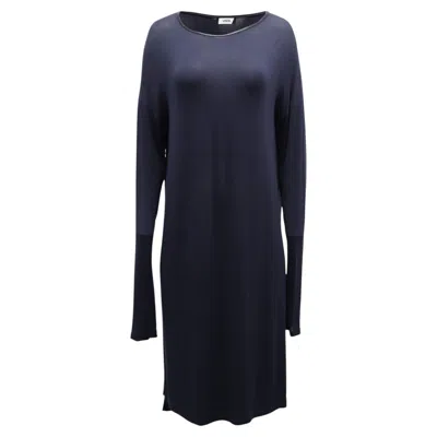 Pre-owned Vince Shift Dress In Navy Blue Cotton