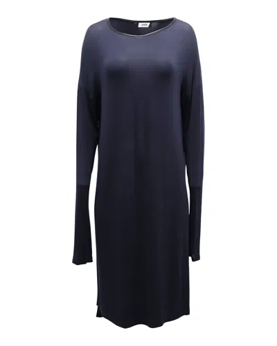 Vince Shift Dress In Navy Blue Cotton