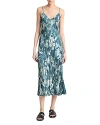 Vince Shimmer Lake Crushed Cami Midi Dress In Multi In Deep Sea