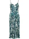 Vince Shimmer Lake Crushed Cami Midi Dress In Multi In Green