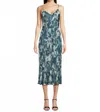 Vince Shimmer Lake Satin Camisole Midi Dress In Deep Sea In Gray