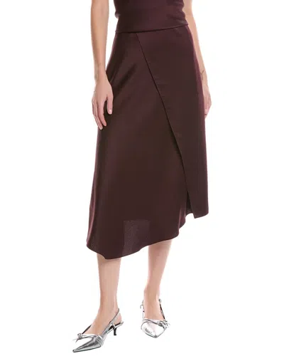 Vince Shine Drape Skirt In Burgundy