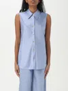 Vince Sleeveless Silk Top In Hellblau
