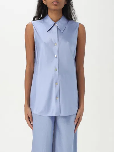VINCE SHIRT VINCE WOMAN COLOR GNAWED BLUE,G68090011