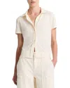 Vince Short Sleeve Button Up Shirt In White