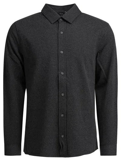 Vince Striped Shirt Shirts Grey In Black