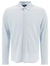 Vince Pique Shirt With Classic Collar In Blue