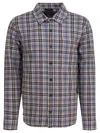 Vince Long Sleeve Plaid Shirt With Button-down Collar In Blue