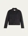 Vince Short Cashmere-wool Jacket In Gray