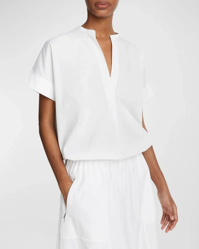 Vince Short Dolman-sleeve Pullover Top In Optic White