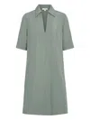 Vince Short Sleeve A Line Short Dress In Green