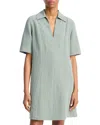Vince Short Sleeve A Line Short Dress In Blue