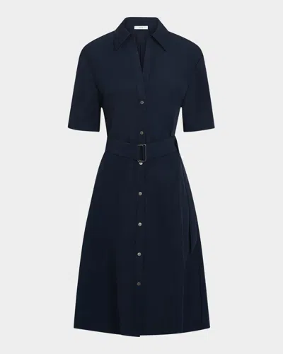 VINCE SHORT-SLEEVE BELTED SHIRTDRESS