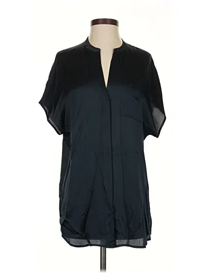 Pre-owned Vince Short Sleeve Blouse In Black