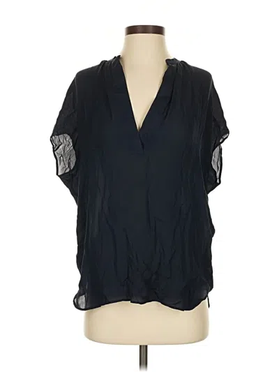 Pre-owned Vince Short Sleeve Blouse In Black