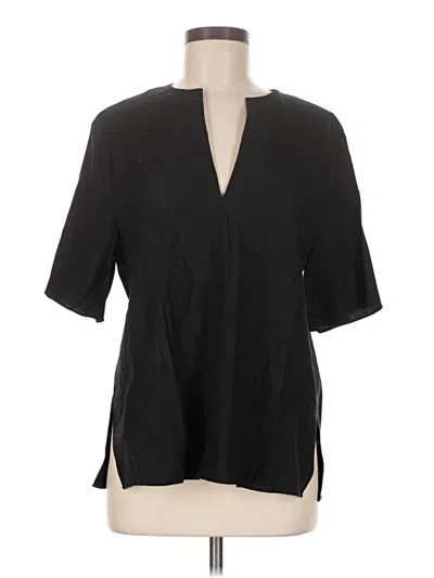 Pre-owned Vince Short Sleeve Blouse In Black