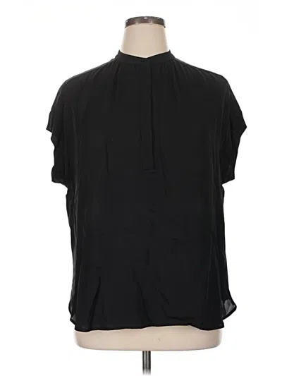 Pre-owned Vince Short Sleeve Blouse In Black