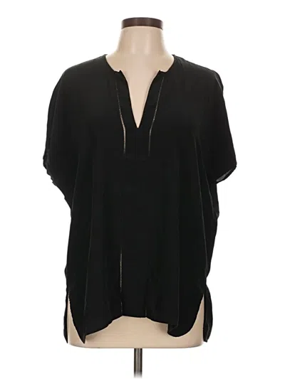 Pre-owned Vince Short Sleeve Blouse In Black