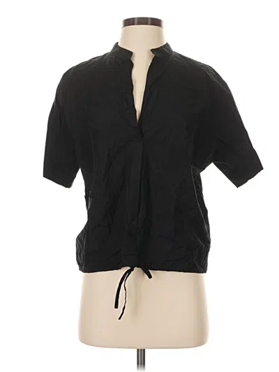Pre-owned Vince Short Sleeve Blouse In Black