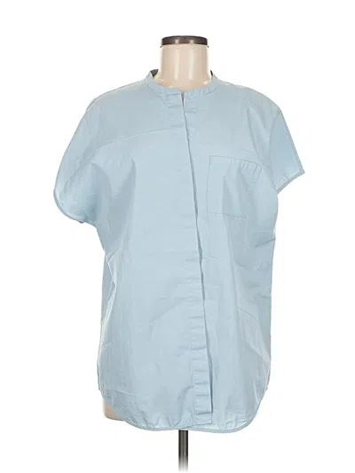 Pre-owned Vince Short Sleeve Blouse In Blue