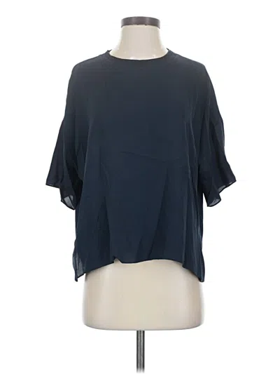 Pre-owned Vince Short Sleeve Blouse In Blue