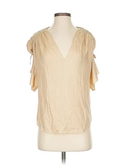 Pre-owned Vince Short Sleeve Blouse In Brown