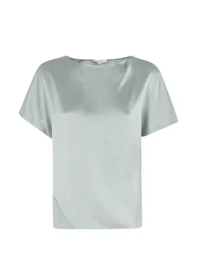 Vince Short Sleeve Blouse In Gray