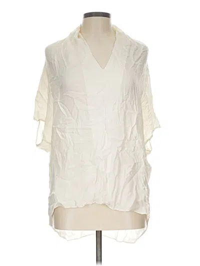 Pre-owned Vince Short Sleeve Blouse In Ivory
