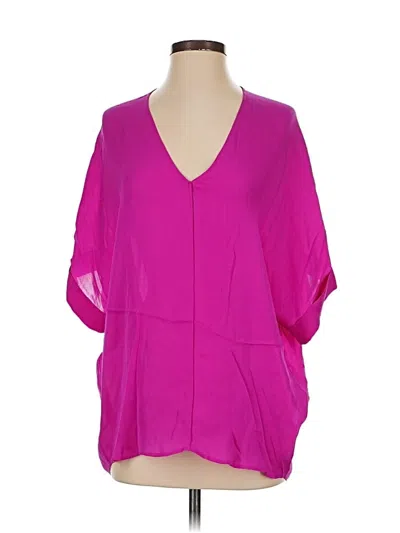 Pre-owned Vince Short Sleeve Blouse In Purple