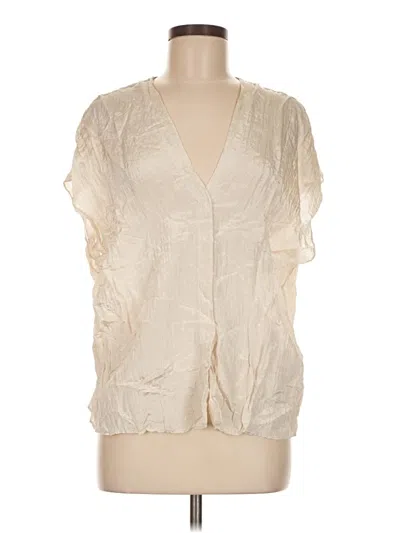 Pre-owned Vince Short Sleeve Blouse In White