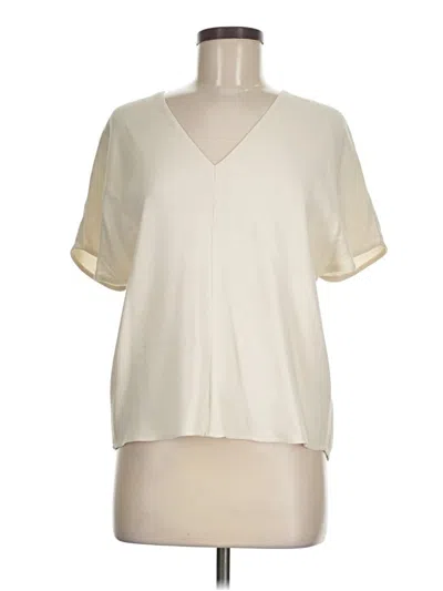 Pre-owned Vince Short Sleeve Blouse In White
