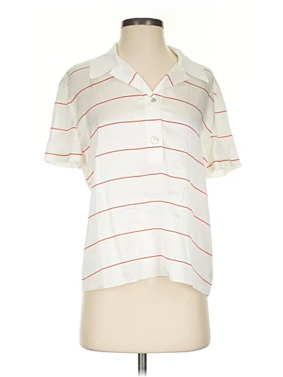 Pre-owned Vince Short Sleeve Blouse In White