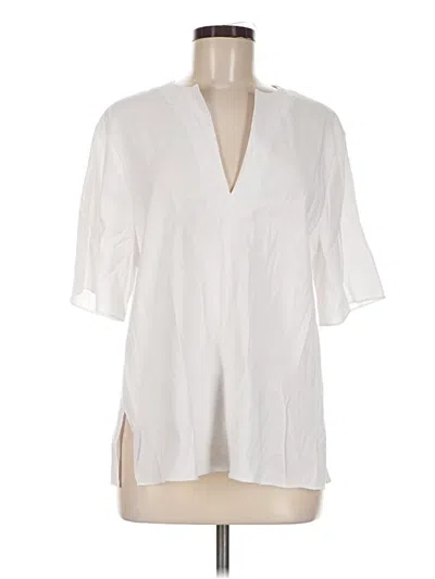 Pre-owned Vince Short Sleeve Blouse In White