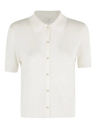 VINCE SHORT-SLEEVE BUTTON-DOWN CARDIGAN