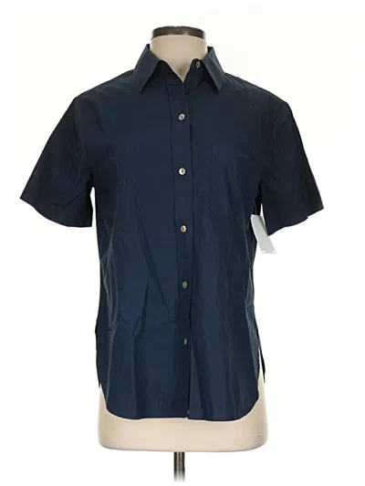 Pre-owned Vince Short Sleeve Button Down Shirt In Blue
