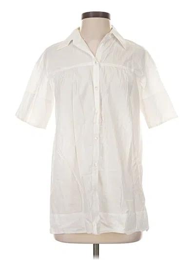 Pre-owned Vince Short Sleeve Button Down Shirt In Ivory