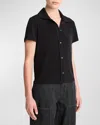 Vince Short Sleeve Button Up Shirt In Black
