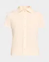 Vince Short-sleeve Button-front Shirt In Flaxen